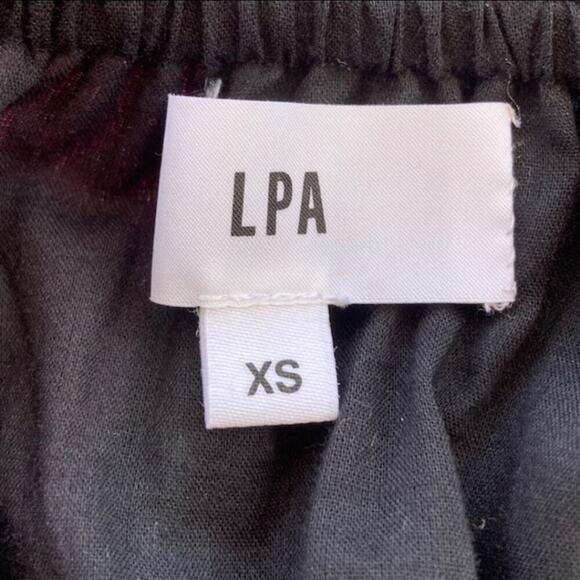 LPA x Revolve NEW Leila Multi Rainbow Stripe Ruffled Cropped Poof Sleeve Top XS - Picture 4 of 6